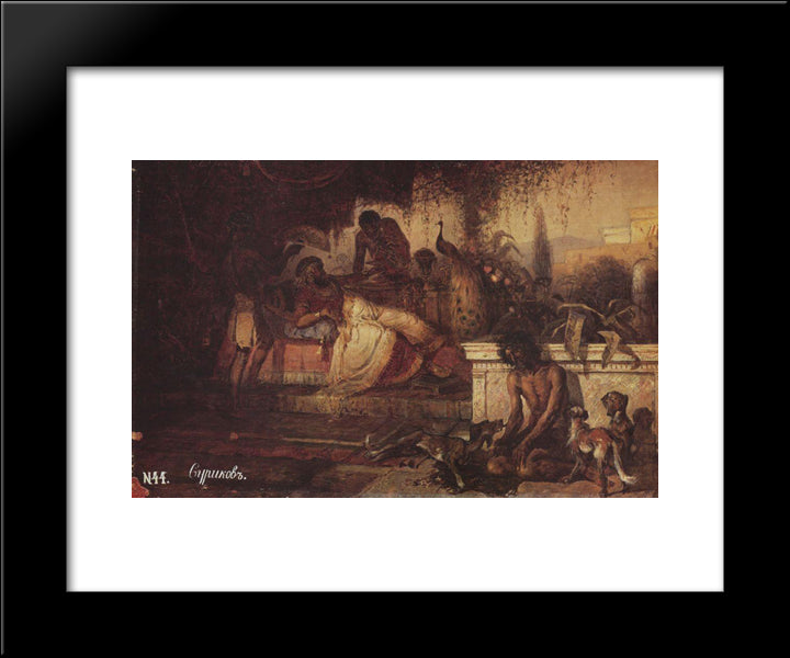 A Rich Man And Lazarus 20x24 Black Modern Wood Framed Art Print Poster by Surikov, Vasily