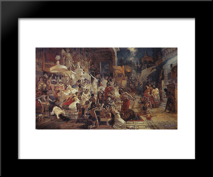 Belshazzar'S Feast 20x24 Black Modern Wood Framed Art Print Poster by Surikov, Vasily