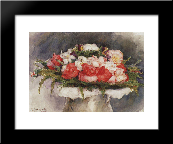 Bouquet 20x24 Black Modern Wood Framed Art Print Poster by Surikov, Vasily