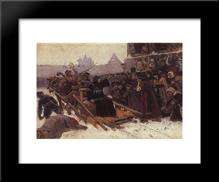 Boyarynya Morozova (Study) 20x24 Black Modern Wood Framed Art Print Poster by Surikov, Vasily