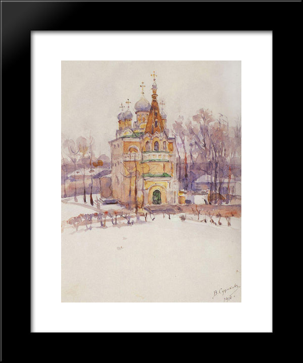 Church 20x24 Black Modern Wood Framed Art Print Poster by Surikov, Vasily