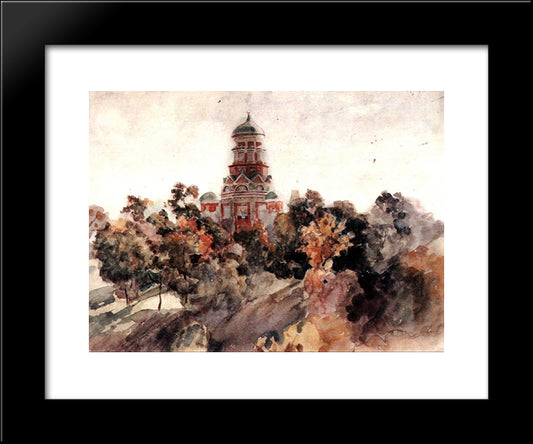 Church In The Village Dyakovo 20x24 Black Modern Wood Framed Art Print Poster by Surikov, Vasily