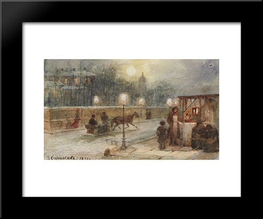 Evening In Petersburg 20x24 Black Modern Wood Framed Art Print Poster by Surikov, Vasily