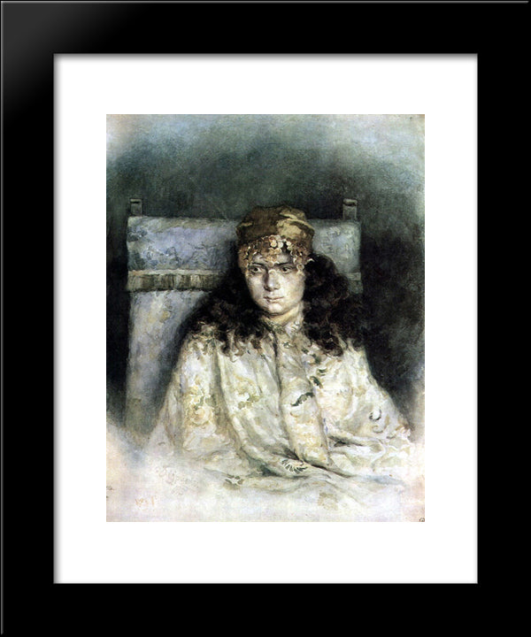 Female Portrait 20x24 Black Modern Wood Framed Art Print Poster by Surikov, Vasily
