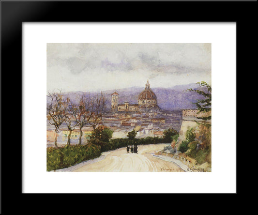 Florence. Walk. 20x24 Black Modern Wood Framed Art Print Poster by Surikov, Vasily