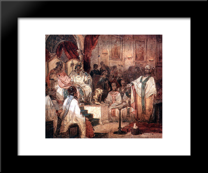 Fourth Ecumenical Council Of Chalcedon 20x24 Black Modern Wood Framed Art Print Poster by Surikov, Vasily