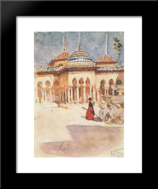 Granada. Alhambra. 20x24 Black Modern Wood Framed Art Print Poster by Surikov, Vasily