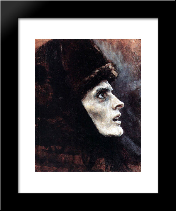 Head Of Boyarynya Morozova (Study) 20x24 Black Modern Wood Framed Art Print Poster by Surikov, Vasily