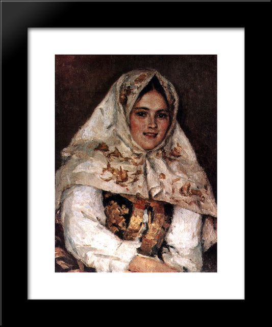 Siberian Beauty. Portrait Of E. A. Rachkovsky. 20x24 Black Modern Wood Framed Art Print Poster by Surikov, Vasily