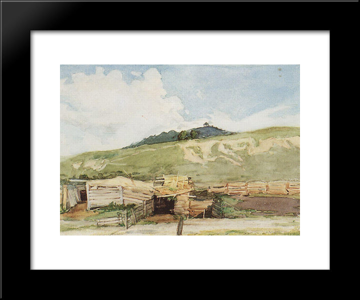 Siberian Landscape. Torgoshyno. 20x24 Black Modern Wood Framed Art Print Poster by Surikov, Vasily