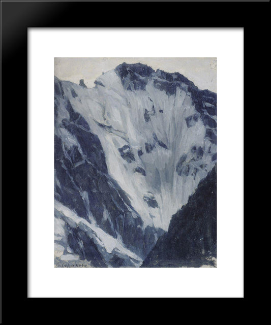 Snowy Mountains 20x24 Black Modern Wood Framed Art Print Poster by Surikov, Vasily