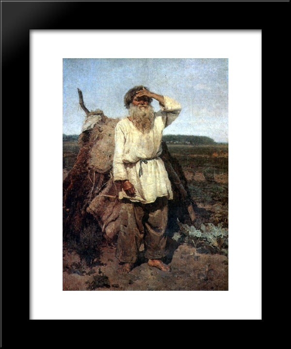 The Old Gardener 20x24 Black Modern Wood Framed Art Print Poster by Surikov, Vasily