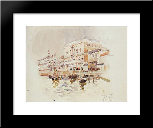 Venice. Doge'S Palace. 20x24 Black Modern Wood Framed Art Print Poster by Surikov, Vasily