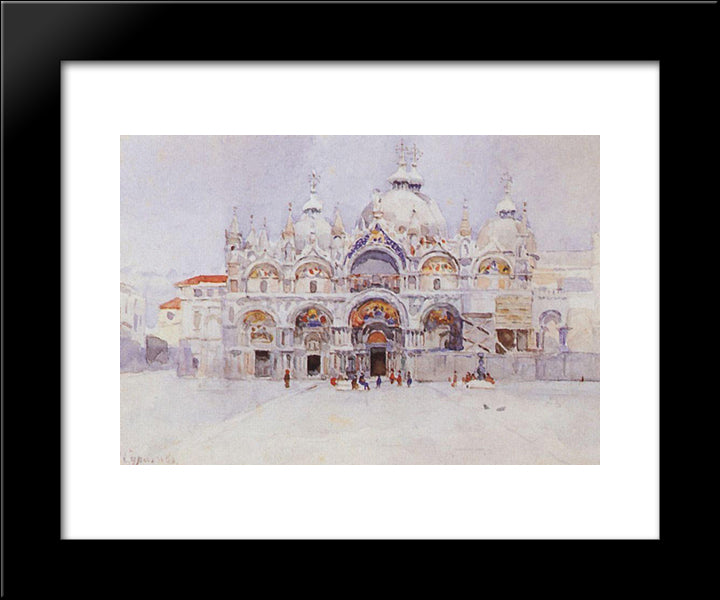 Venice. Saint Mark'S Basilica. 20x24 Black Modern Wood Framed Art Print Poster by Surikov, Vasily