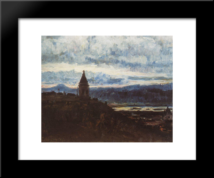 View Of Krasnoyarsk 20x24 Black Modern Wood Framed Art Print Poster by Surikov, Vasily