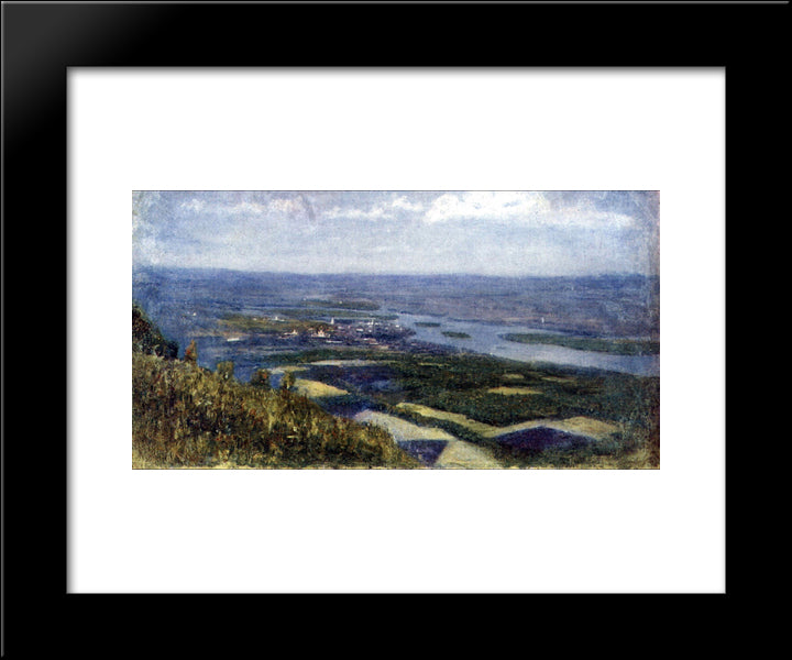 View Of Krasnoyarsk From Knoll 20x24 Black Modern Wood Framed Art Print Poster by Surikov, Vasily