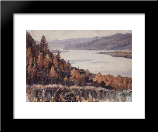 Yenisey Near Krasnoyarsk 20x24 Black Modern Wood Framed Art Print Poster by Surikov, Vasily