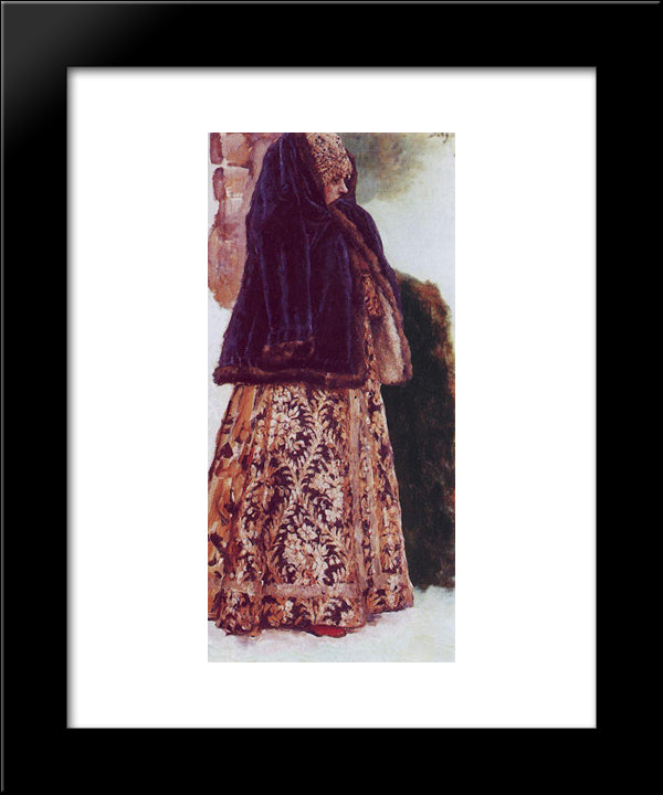 Young Lady With Violet Overcoat 20x24 Black Modern Wood Framed Art Print Poster by Surikov, Vasily