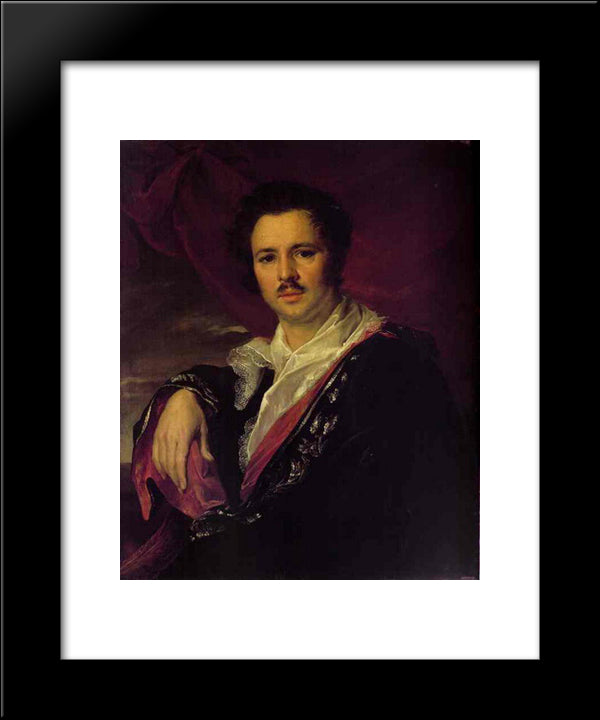 Maikov Nicholas Apollonovich 20x24 Black Modern Wood Framed Art Print Poster by Tropinin, Vasily