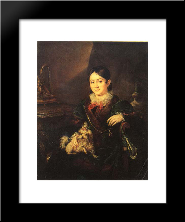 Obolenskaya Na 20x24 Black Modern Wood Framed Art Print Poster by Tropinin, Vasily