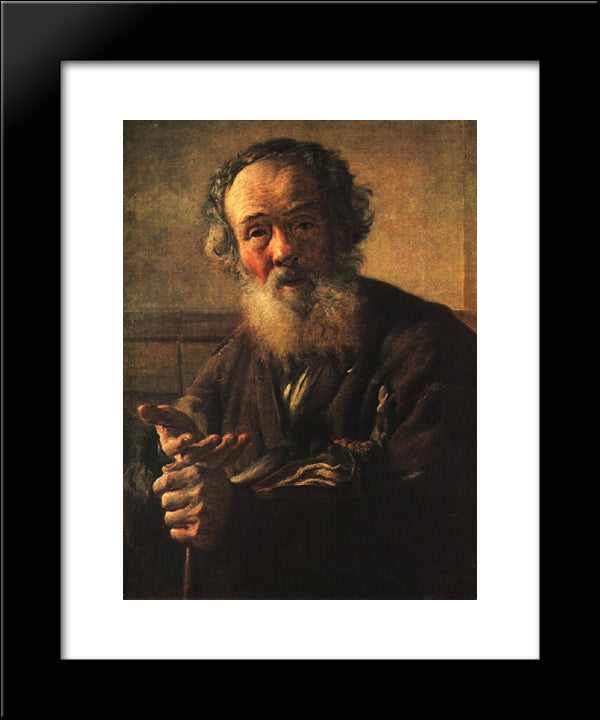 Old Beggar 20x24 Black Modern Wood Framed Art Print Poster by Tropinin, Vasily