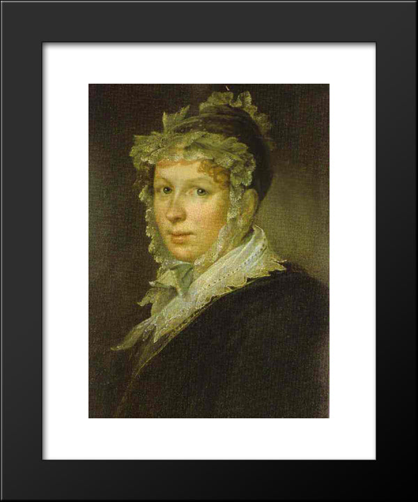 Portrait Of A. I. Tropinina, The Artist`S Wife 20x24 Black Modern Wood Framed Art Print Poster by Tropinin, Vasily