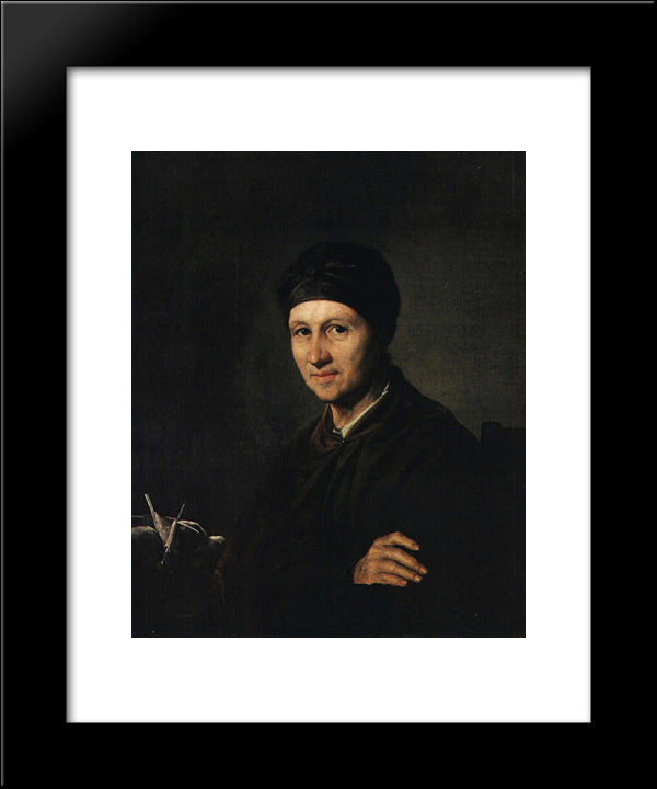 Portrait Of A. I. Tropinina 20x24 Black Modern Wood Framed Art Print Poster by Tropinin, Vasily