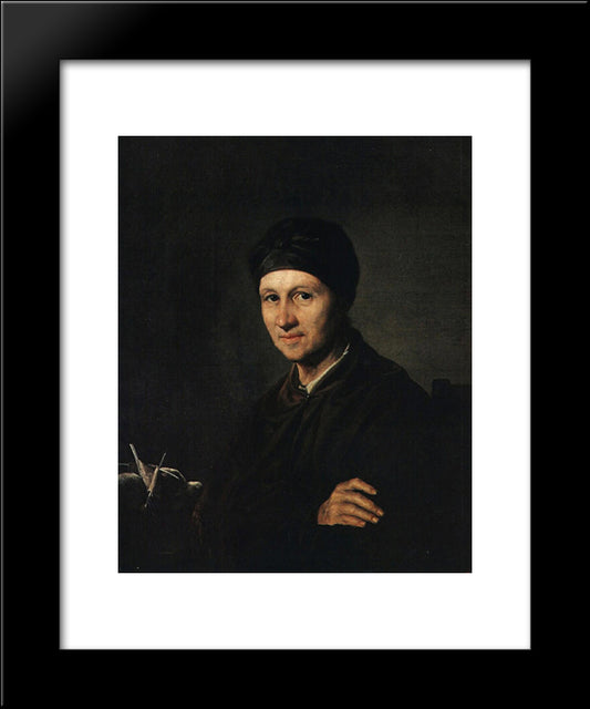 Portrait Of A. I. Tropinina 20x24 Black Modern Wood Framed Art Print Poster by Tropinin, Vasily