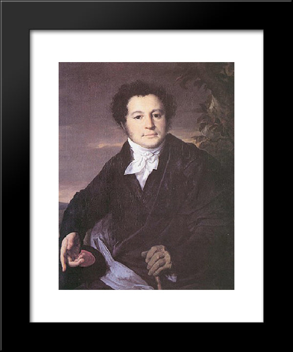 Portrait Of A.A. Sannikov 20x24 Black Modern Wood Framed Art Print Poster by Tropinin, Vasily