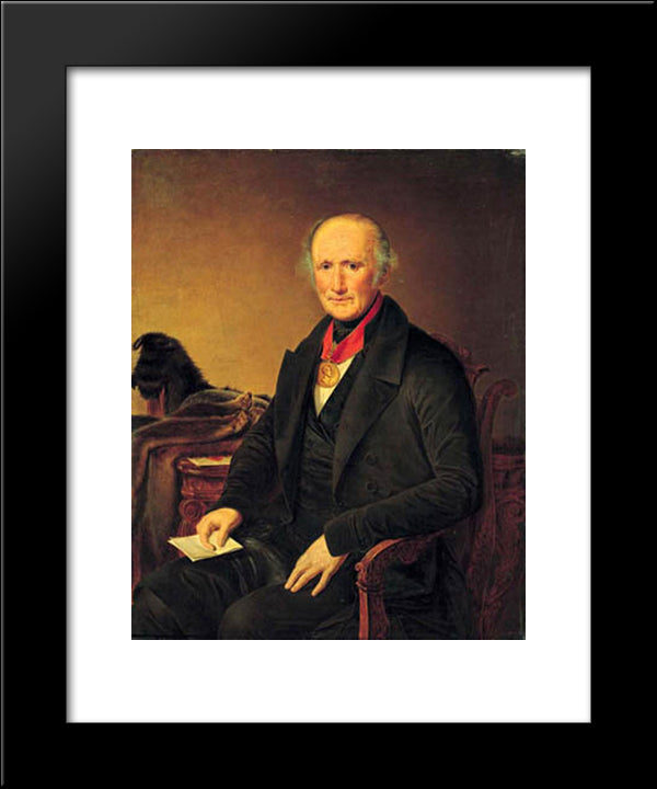 Portrait Of A P.I. Sorokoumovskogo 20x24 Black Modern Wood Framed Art Print Poster by Tropinin, Vasily