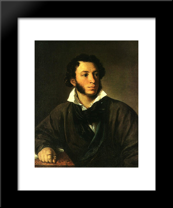 Portrait Of Alexander Pushkin 20x24 Black Modern Wood Framed Art Print Poster by Tropinin, Vasily