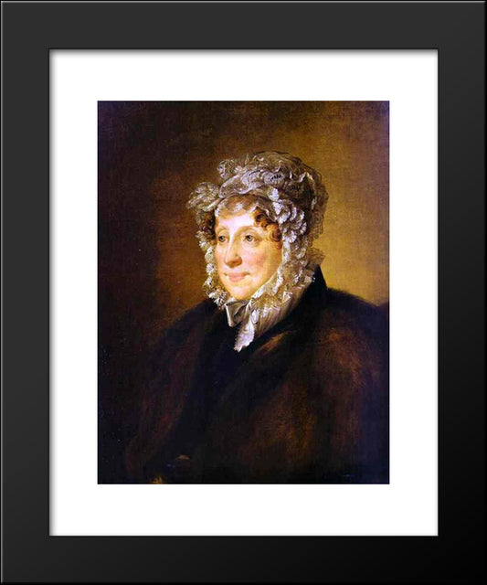 Portrait Of An Elderly Woman In A Bonnet 20x24 Black Modern Wood Framed Art Print Poster by Tropinin, Vasily