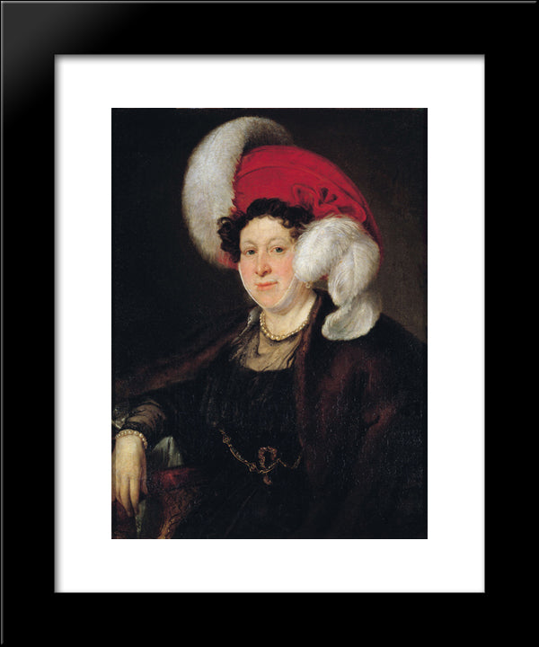 Portrait Of Countess N. A. Zubova 20x24 Black Modern Wood Framed Art Print Poster by Tropinin, Vasily