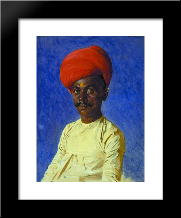 Bania (Trader). Bombay 20x24 Black Modern Wood Framed Art Print Poster by Vereshchagin, Vasily