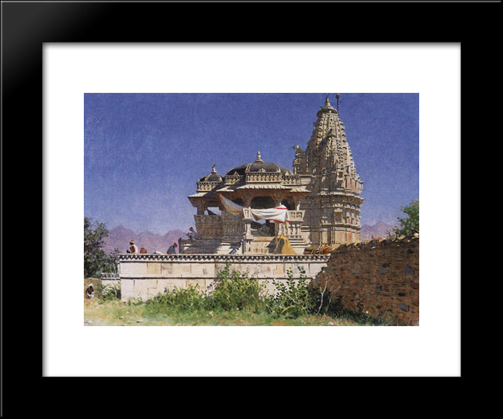 Brahminic Temple In Adelnure 20x24 Black Modern Wood Framed Art Print Poster by Vereshchagin, Vasily
