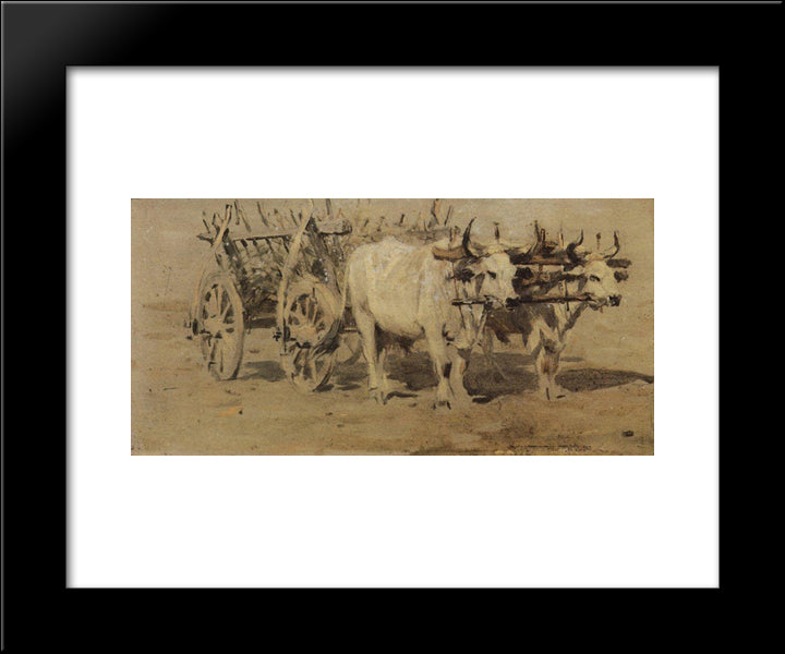 Cart For The Wounded 20x24 Black Modern Wood Framed Art Print Poster by Vereshchagin, Vasily