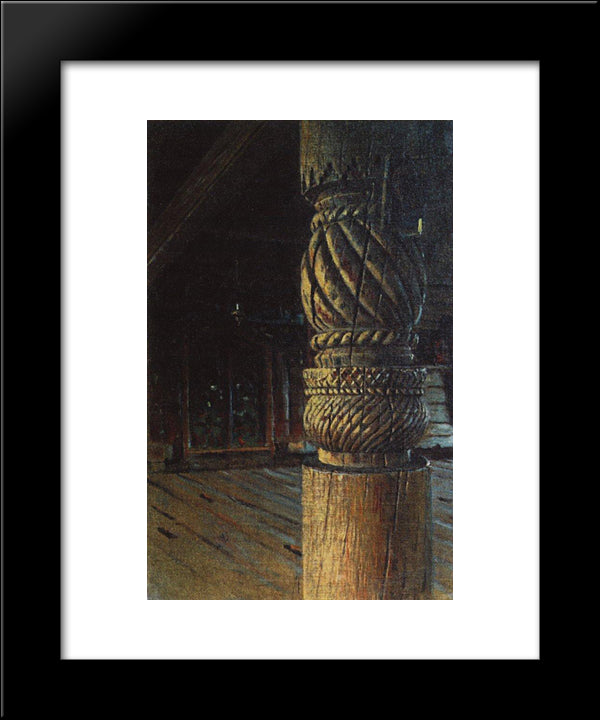 Carved Pillar In The Refectory Of The Petropavlovsk Church In The Village Puchugi In Vologda Province 20x24 Black Modern Wood Framed Art Print Poster by Vereshchagin, Vasily