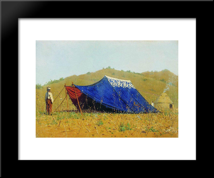 China Tent 20x24 Black Modern Wood Framed Art Print Poster by Vereshchagin, Vasily