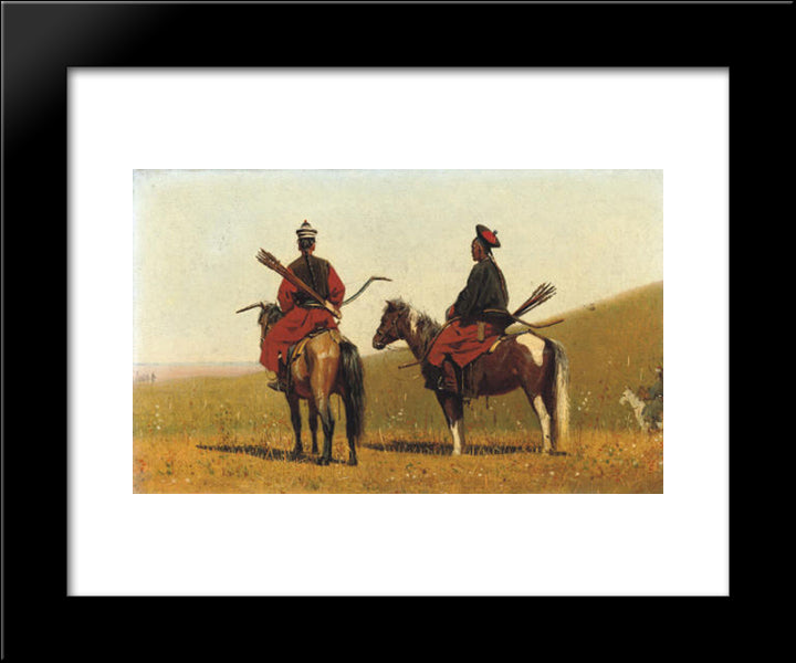 Chinese Riders 20x24 Black Modern Wood Framed Art Print Poster by Vereshchagin, Vasily