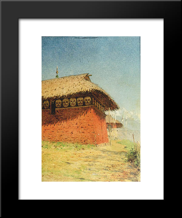 Church Of God Of War (Shrine, Buddhist Temple) 20x24 Black Modern Wood Framed Art Print Poster by Vereshchagin, Vasily