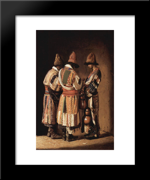 Dervishes In Holiday Costumes. Tashkent 20x24 Black Modern Wood Framed Art Print Poster by Vereshchagin, Vasily