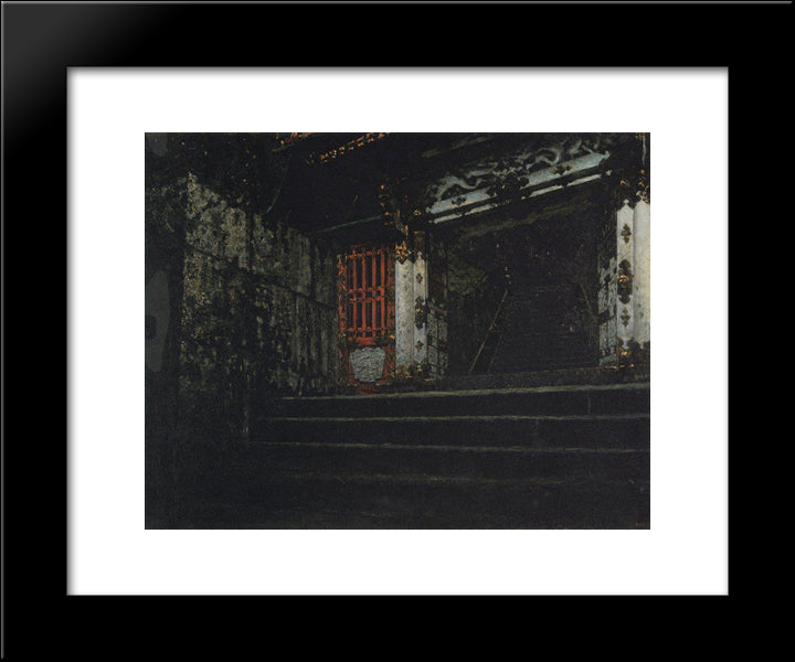 Entrance To A Temple In Nikko 20x24 Black Modern Wood Framed Art Print Poster by Vereshchagin, Vasily