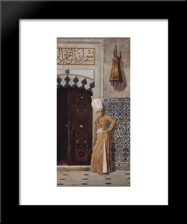 Eunuch At The Door Of The Harem 20x24 Black Modern Wood Framed Art Print Poster by Vereshchagin, Vasily