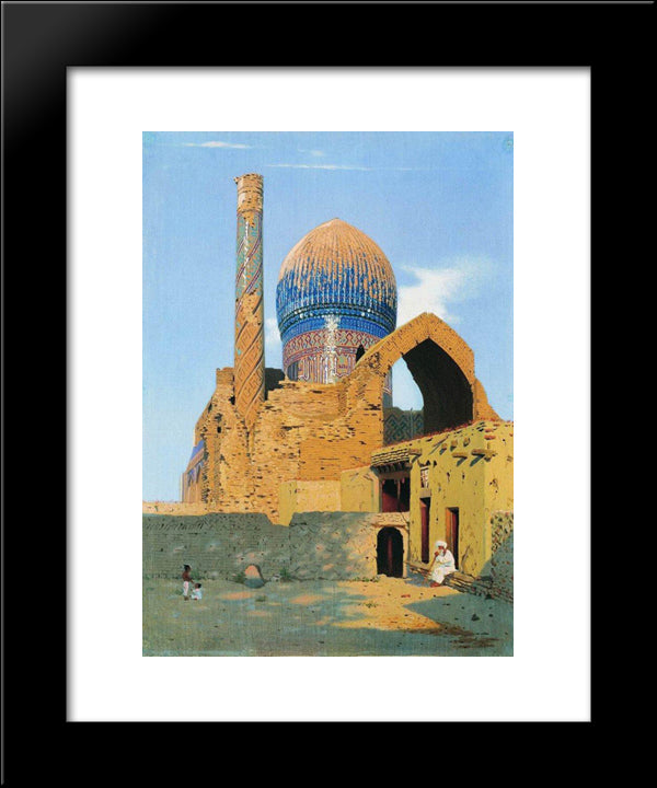 Gur Emir Mausoleum. Samarkand 20x24 Black Modern Wood Framed Art Print Poster by Vereshchagin, Vasily