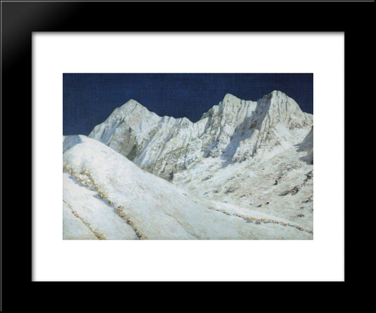 In India. Himalayas Snow 20x24 Black Modern Wood Framed Art Print Poster by Vereshchagin, Vasily