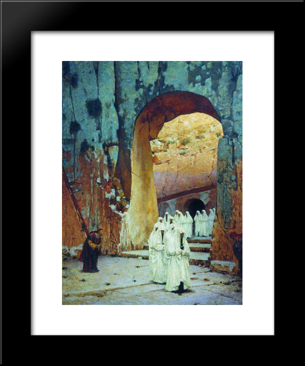 In Jerusalem. Royal Tombs 20x24 Black Modern Wood Framed Art Print Poster by Vereshchagin, Vasily
