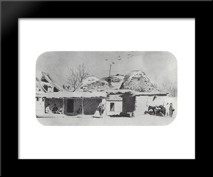 Inn Near Tashkent 20x24 Black Modern Wood Framed Art Print Poster by Vereshchagin, Vasily