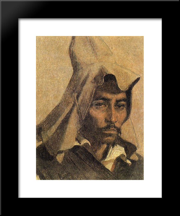 Kazakh With His National Headdress 20x24 Black Modern Wood Framed Art Print Poster by Vereshchagin, Vasily