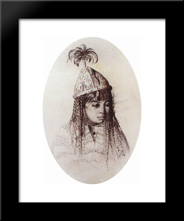 Kyrgyz Girl 20x24 Black Modern Wood Framed Art Print Poster by Vereshchagin, Vasily