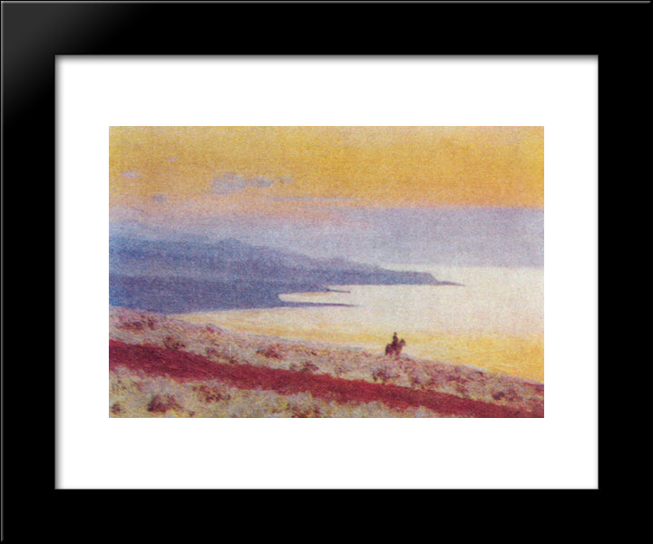 Lake Issyk Kul In The Evening 20x24 Black Modern Wood Framed Art Print Poster by Vereshchagin, Vasily